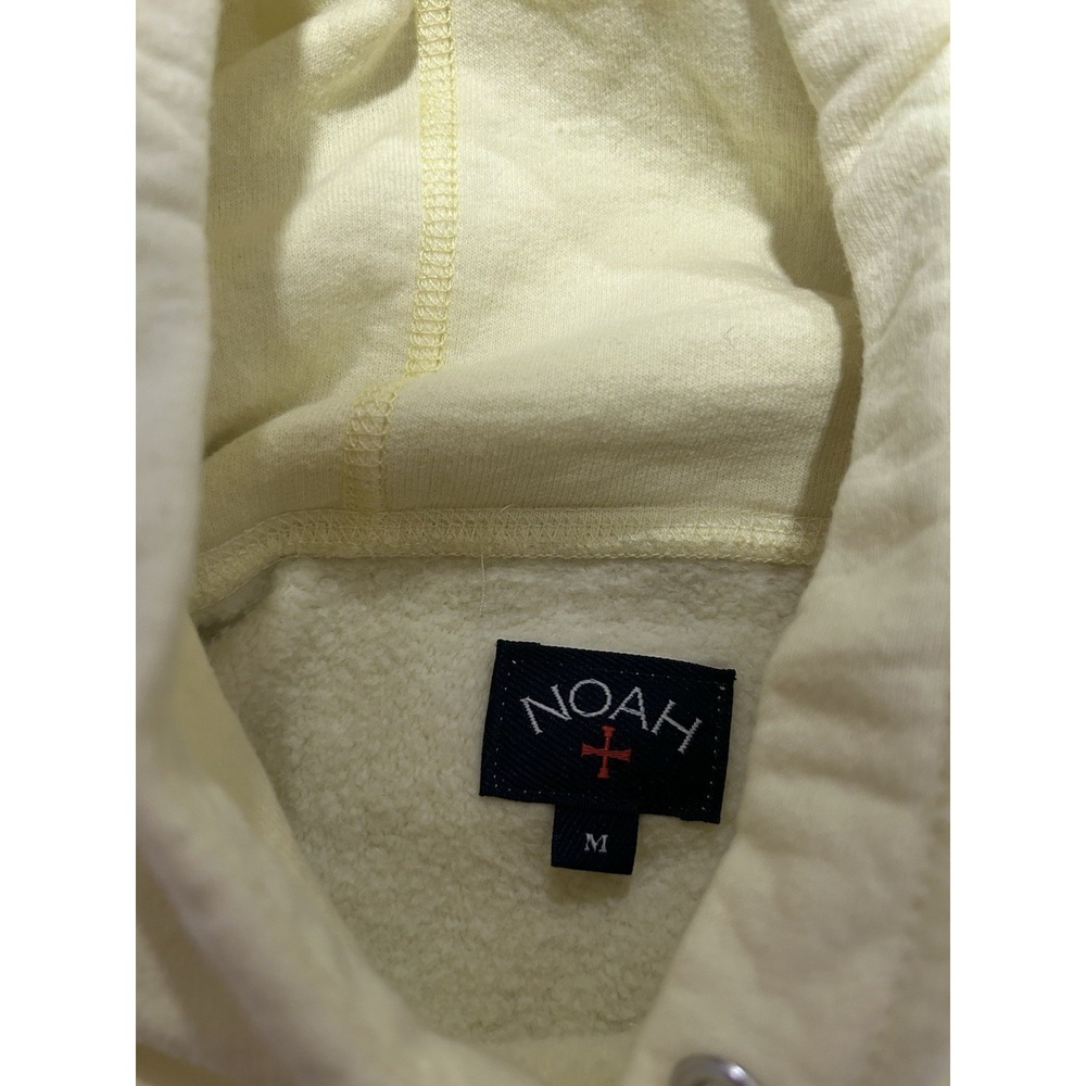 Noah Yellow Core Logo Hoodie Mens Medium Pullover Embroidered - Picture 3 of 8